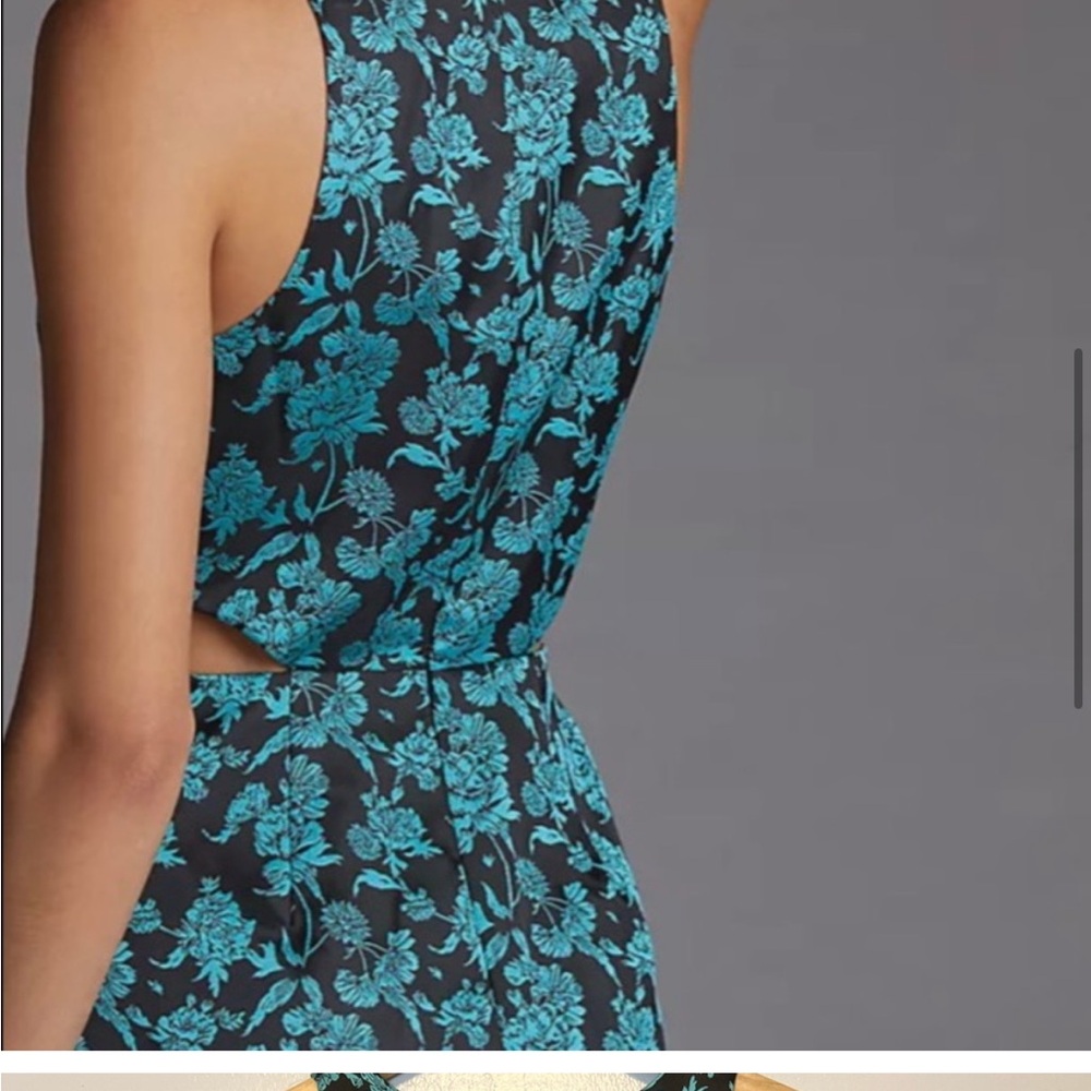 NWT Anthropologie Hutch Floral Jacquard Cut-Out Mini Dress Baroque Blue Black 6 - Picture 4 of 6